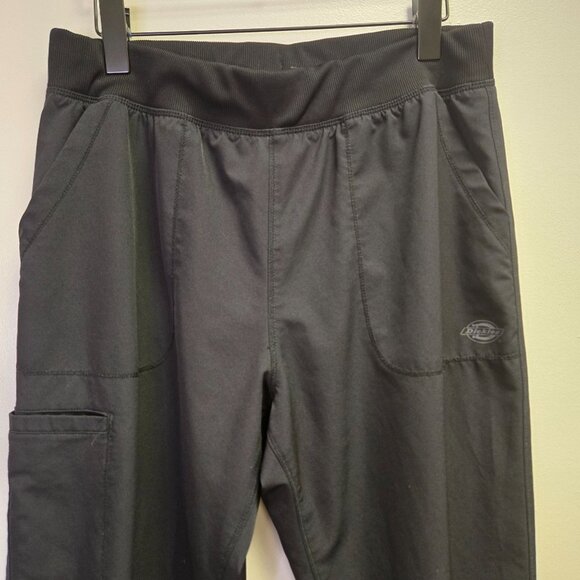 Dickies Mens Black L Jogger Scrub Pants Pockets & Elastic Waistband - Picture 2 of 11